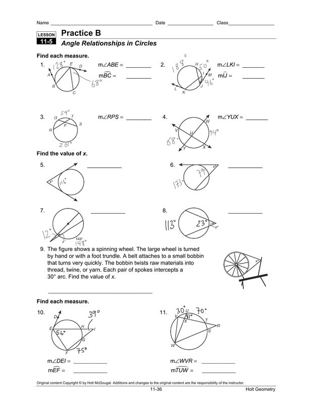 Unit 10 Circles Homework 2 Answer Key